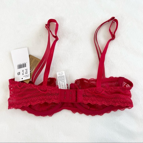 Chantelle Merci Demi Underwire Bra Style 1745 Size 32B Ruby Red - Picture 8 of 15